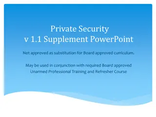 Private Security Training PowerPoint Supplement Overview