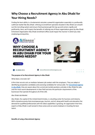 Why Choose a Recruitment Agency in Abu Dhabi for Your Hiring Needs