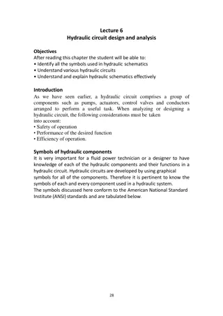 Hydraulic Circuit Design and Analysis Overview