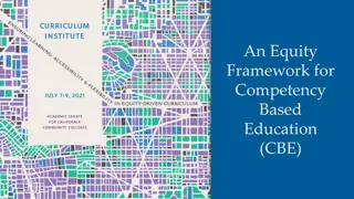 Equity Framework for Competency-Based Education in California Community Colleges