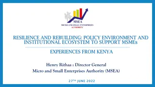 Enhancing MSME Support in Kenya: Policy Environment and Institutional Ecosystem