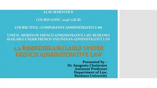 Comparative Administrative Law: Remedies in French Administrative Law