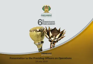 International Relations and Protocol Division Presentation to Presiding Officers on Operations