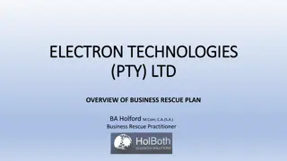 Overview of Electron Technologies Business Rescue Plan