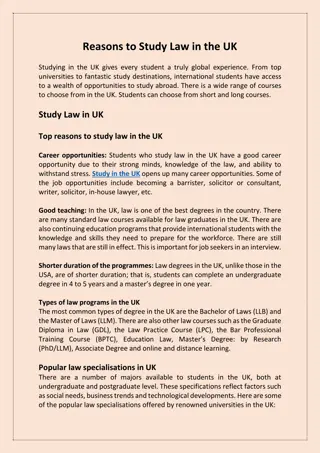 Reasons to Study Law in the UK