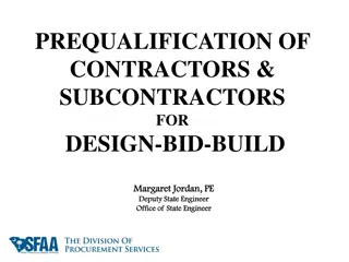 Prequalification of Contractors and Subcontractors for Design-Bid-Build Projects