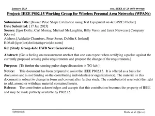 Kaiser Pulse Shape Estimation Study in IEEE WPAN Working Group