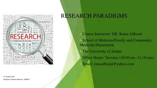 Research Paradigms in Qualitative Medical Research