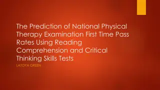 Predicting NPTE First Time Pass Rates with Reading Comprehension and Critical Thinking Tests