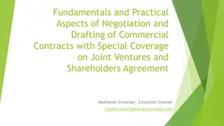 Negotiation and Drafting Strategies for Joint Ventures & Commercial Contracts