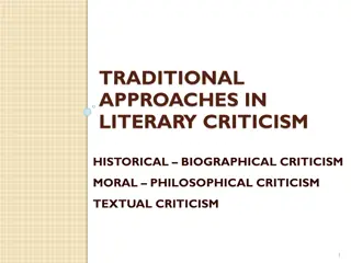 Traditional Approaches in Literary Criticism: An Overview