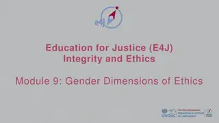 Gender Dimensions of Ethics in Education for Justice Module