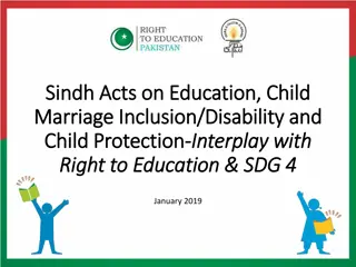 Interplay of Child Protection Laws and Right to Education in Sindh: Implications for SDG 4