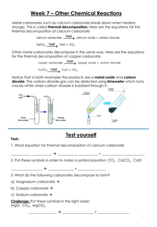 Chemical Reactions and Energy Transfers