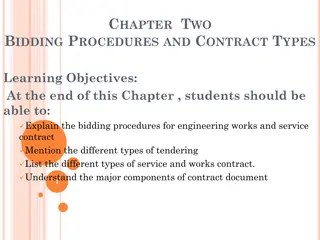 Bidding Procedures and Contract Types in Engineering Works