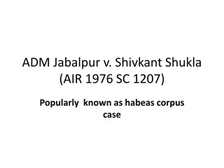 ADM Jabalpur v. Shivkant Shukla: Habeas Corpus Case Analysis