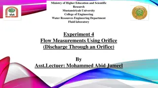 Flow Measurements Using Orifice: Experiment in Fluid Laboratory