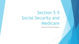 Social Security and Medicare in Advanced Financial Algebra