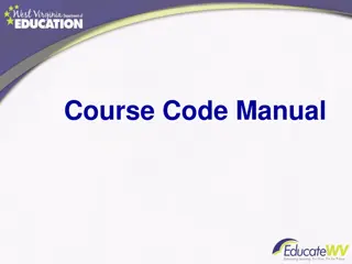 Guide to Navigating Course Code Manual for Teachers