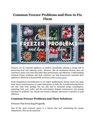 Common Freezer Problems and How to Fix Them