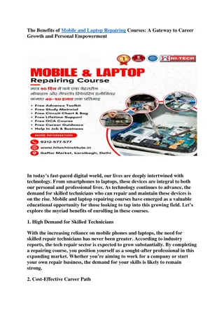 BEST MOBILE AND LAPTOP REPAIRING COURSES