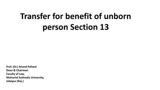 Section 13: Transfer for Benefit of Unborn Person