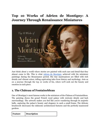 Top 10 Works of Adrien de Montigny: A Journey Through Renaissance Miniatures