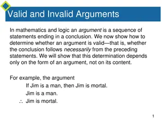 Valid and Invalid Arguments in Mathematics and Logic