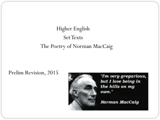 Exploring the Themes and Moods in Norman MacCaig's Poetry