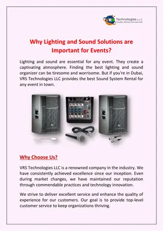 Why Lighting and Sound Solutions are Important for Events?