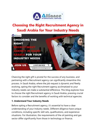 Choosing the Right Recruitment Agency in Saudi Arabia for Your Industry Needs