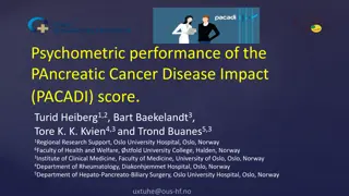 Psychometric Performance of PACADI Score in Pancreatic Cancer Patients