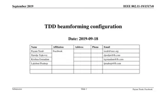 IEEE 802.11-19/1517r0 TDD Beamforming Configuration Overview