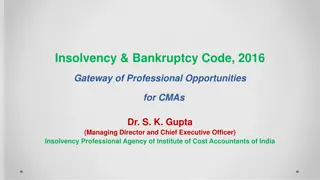 The Insolvency and Bankruptcy Code of 2016 in India