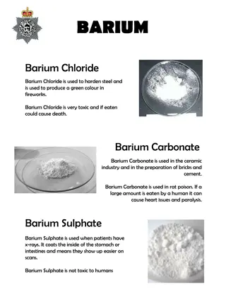 Chemical Compounds Overview: Barium, Calcium, Sodium, Lithium