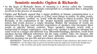 Semiotic Models: Theory of Meaning by Ogden & Richards