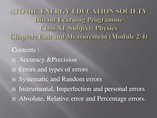 Measurement Accuracy and Precision