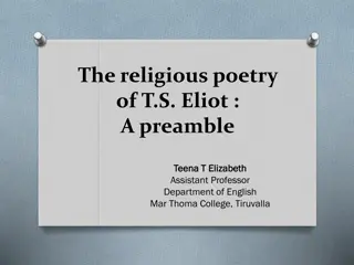 Exploring the Religious Poetry of T.S. Eliot: A Preamble