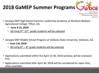 Georgia MEP Summer Leadership Programs 2018