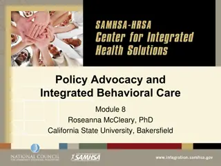 Policy Advocacy and Integrated Behavioral Care