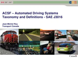 Automated Driving Systems Taxonomy & Definitions - SAE J3016 Overview