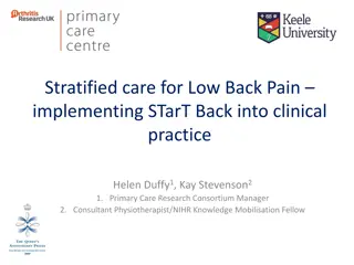 Implementing STarT Back for Stratified Care in Low Back Pain Management