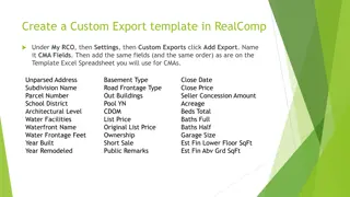 Efficient Custom Export Template Creation in RealComp for CMA Preparation