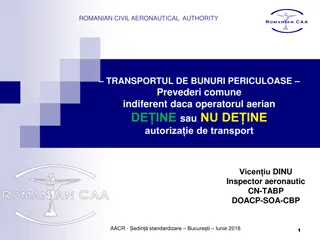 Romanian Civil Aeronautical Authority Operation Manuals Overview