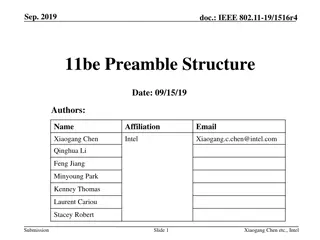 IEEE 802.11-19/1516r4: 11be Preamble Structure Overview