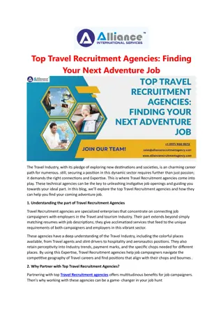 Top Travel Recruitment Agencies: Finding Your Next Adventure Job