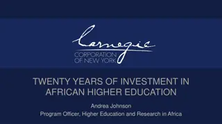 Investments in African Higher Education: A 20-Year Journey