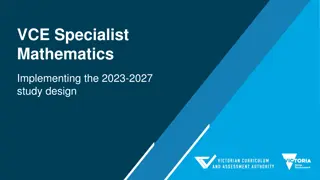 Overview of VCE Specialist Mathematics 2023-2027 Study Design