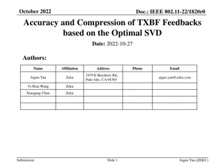 IEEE 802.11-22/1820r0: Accuracy and Compression of TXBF Feedbacks