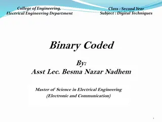 Binary Coded Decimal (BCD) and Excess-3 Code